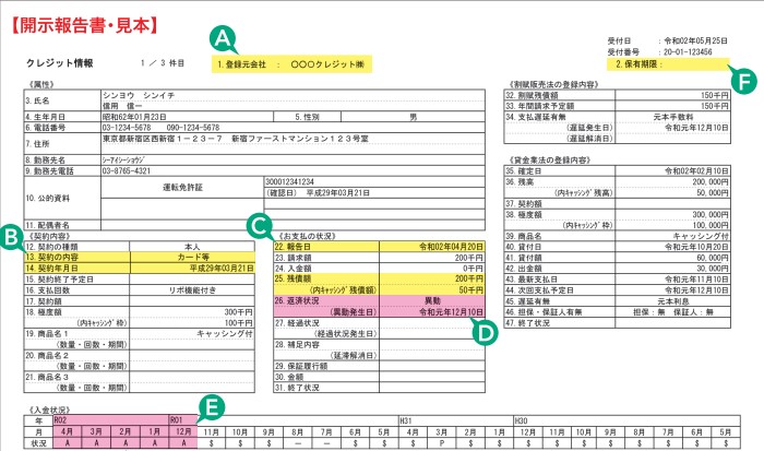 CIC開示報告書の見方