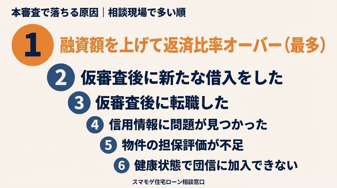 本審査で落ちる原因 相談現場で多い順