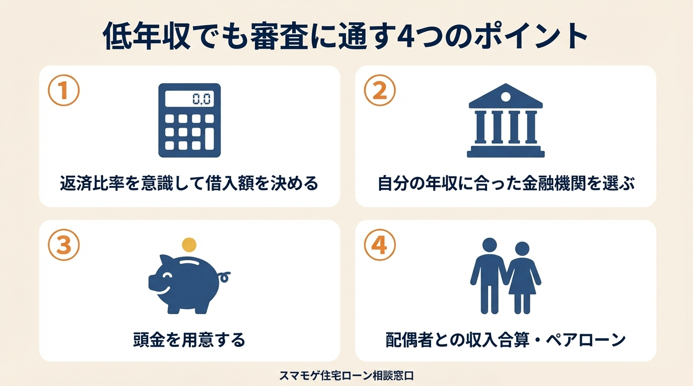 低年収でも審査に通す4つのポイント