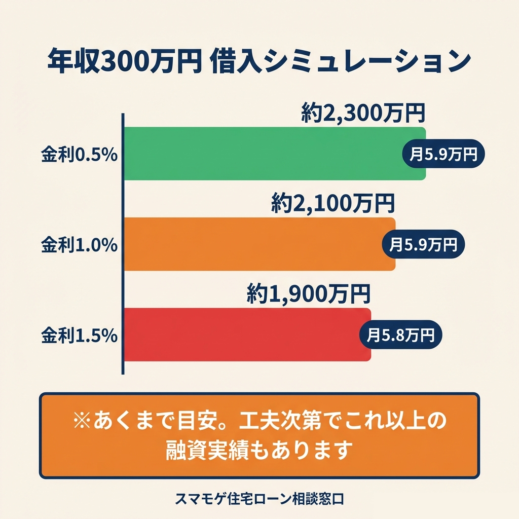 年収300万円 借入シミュレーション グラフ