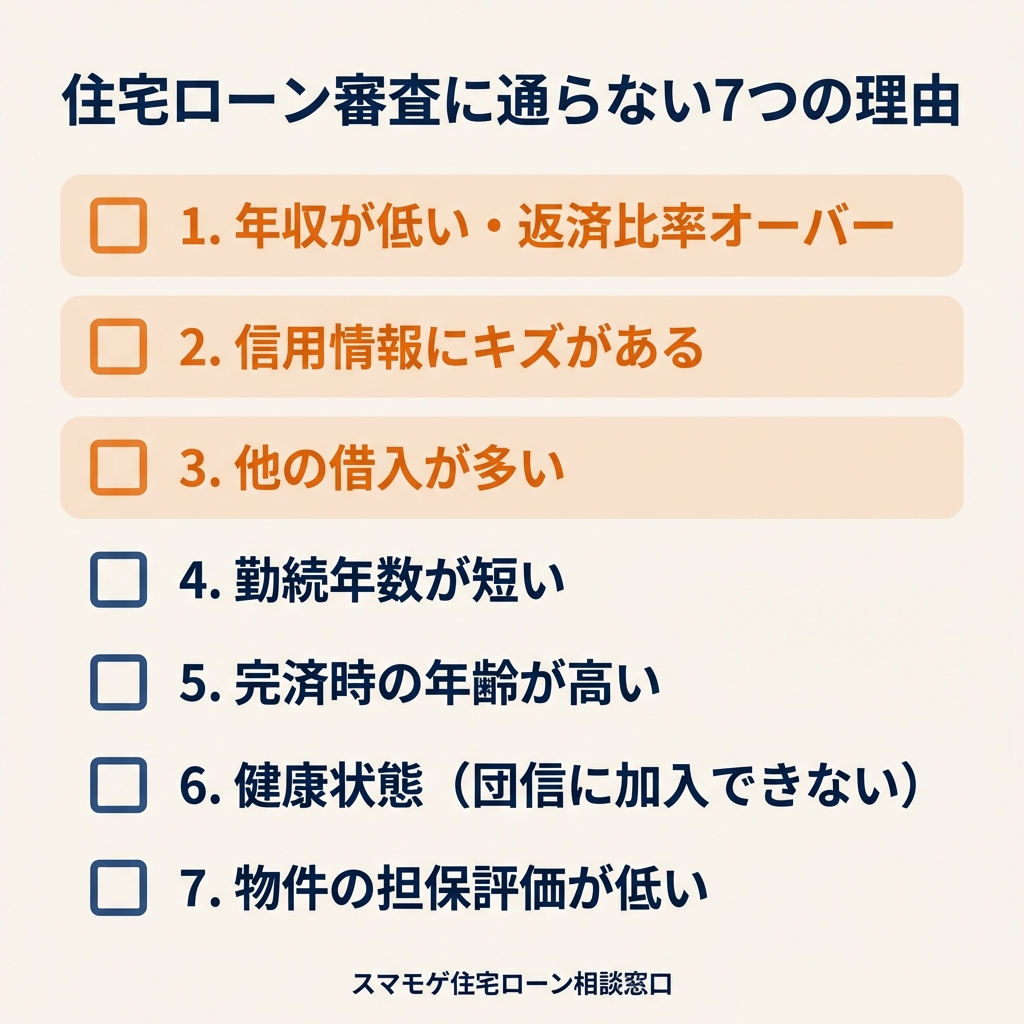 住宅ローン審査に通らない7つの理由チェックリスト