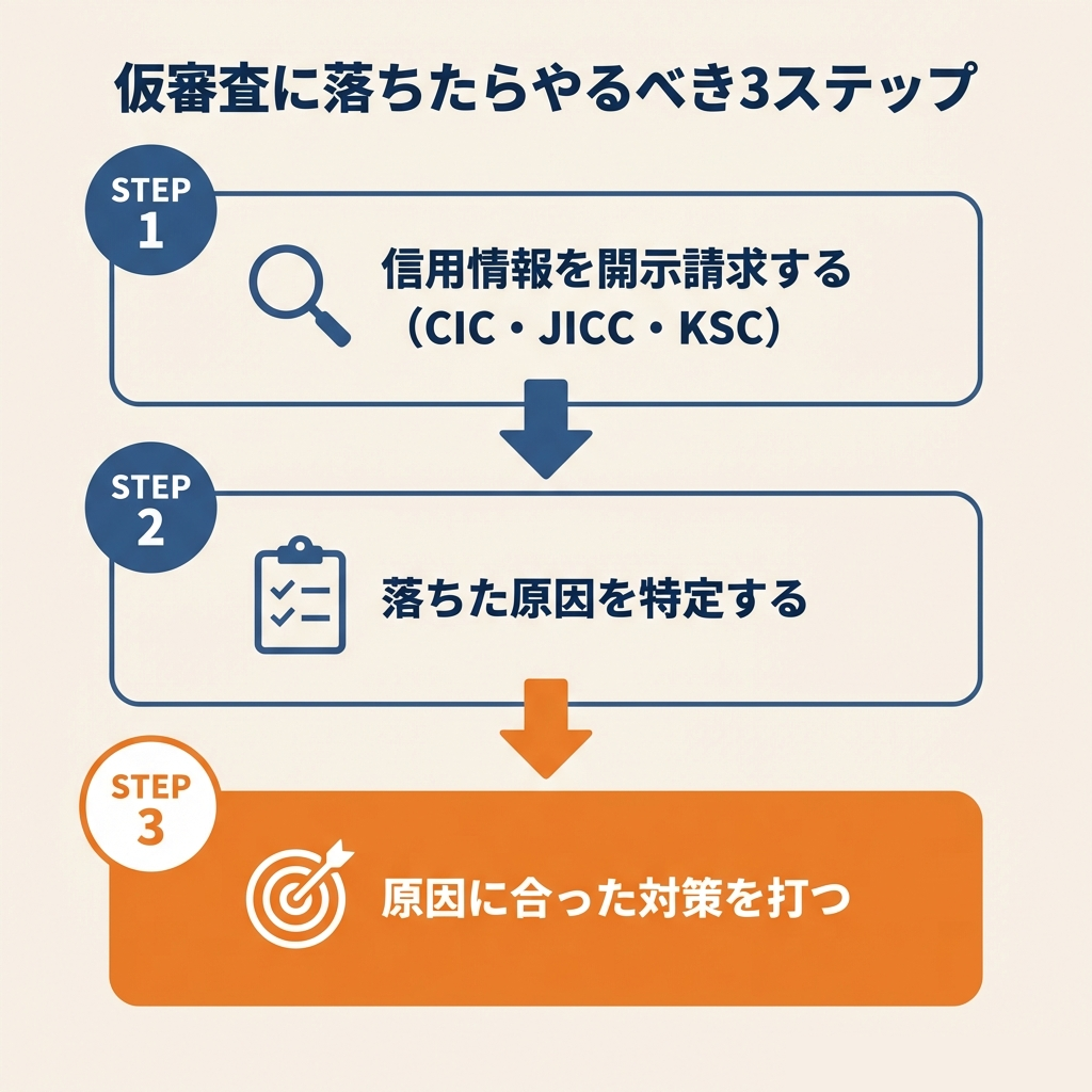 仮審査に落ちたらやるべき3ステップ