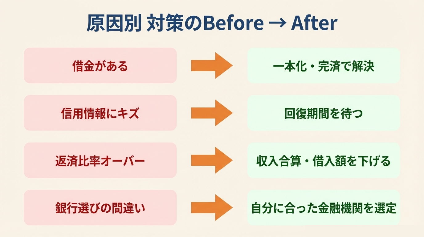 原因別 対策のBefore After比較