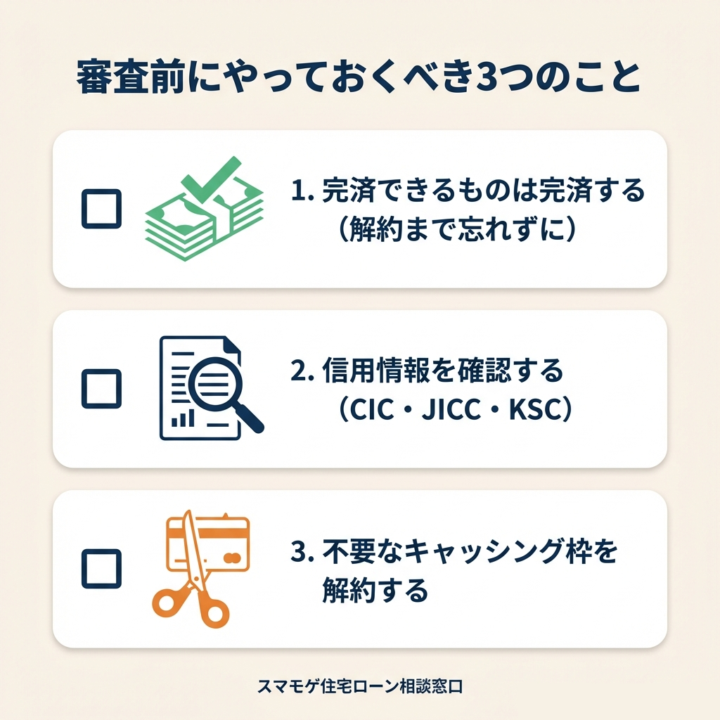 審査前にやっておくべき3つのことチェックリスト