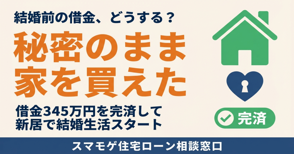 結婚前の借金を秘密のまま家を買えた成功事例 借金345万円完済して新居で結婚生活スタート