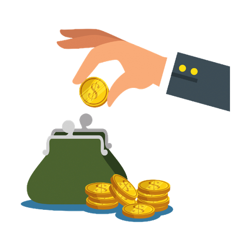 自己資金が少ない・貯金がない状態を表すアイコン