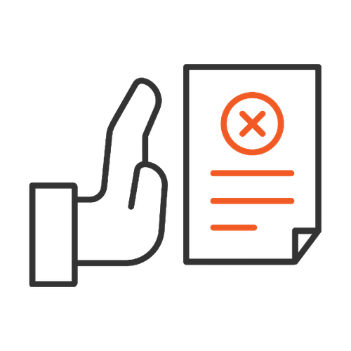 過去に住宅ローン審査に落ちた・断られた経験を表すアイコン