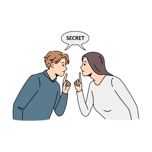 家族に内緒の借入があり住宅購入を諦めている状態を表すアイコン