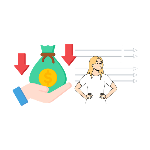 勤続年数が短く年収が低い状態を表すアイコン