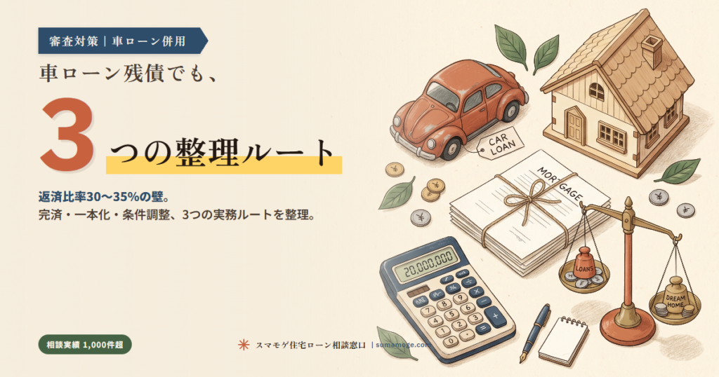 車ローン残債でも住宅ローン｜3つの整理ルート｜スマモゲ住宅ローン相談窓口
