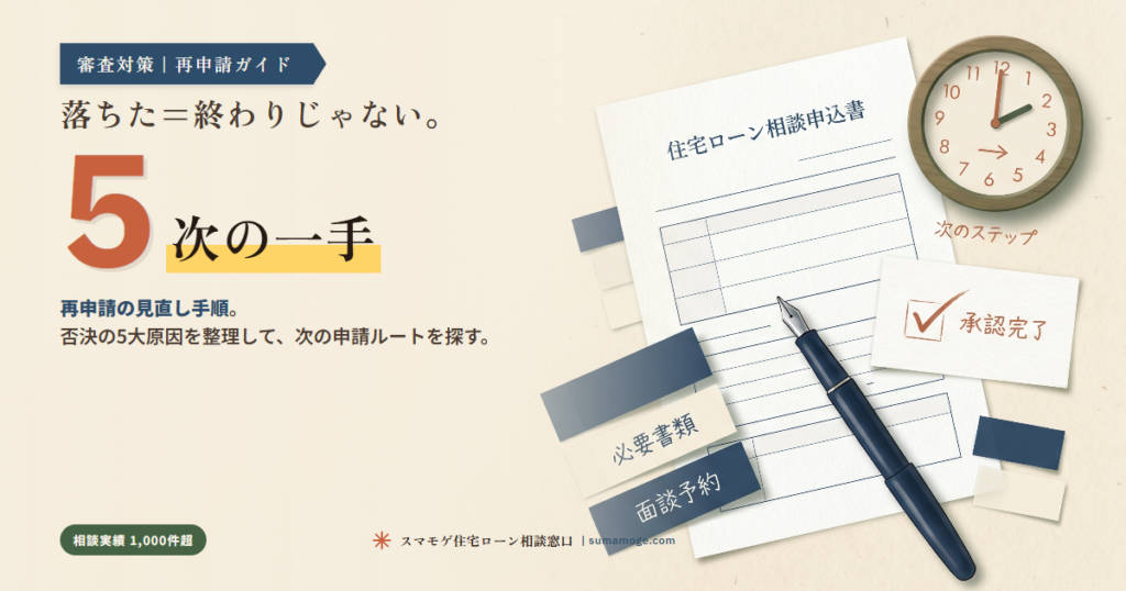 住宅ローン審査に落ちた人の再申請ガイド｜スマモゲ住宅ローン相談窓口