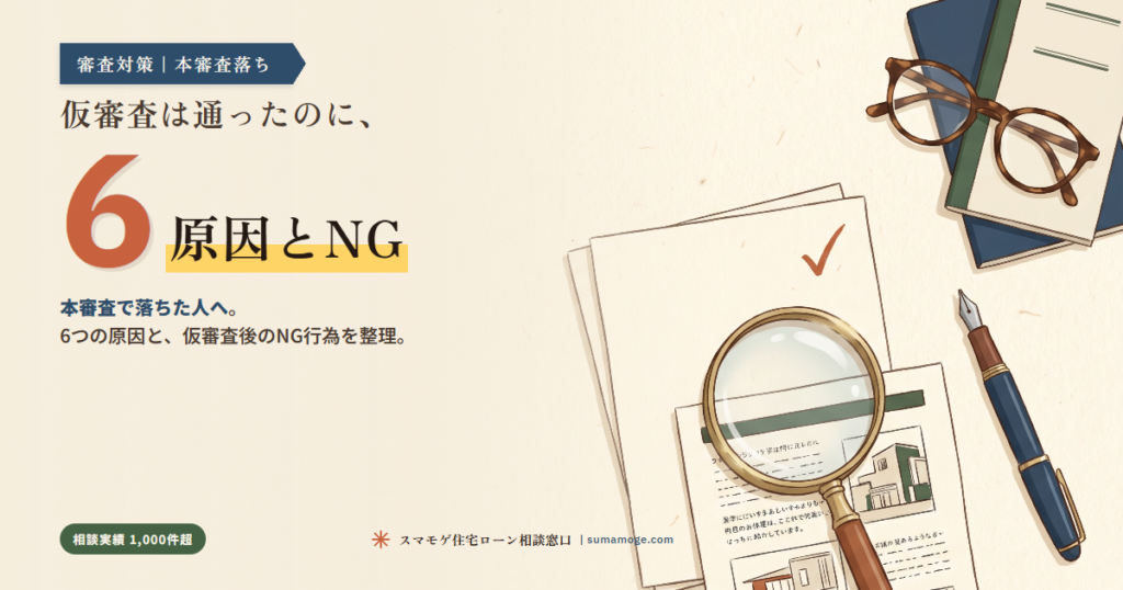 仮審査通過後の本審査落ち|6つの原因とNG|スマモゲ住宅ローン相談窓口